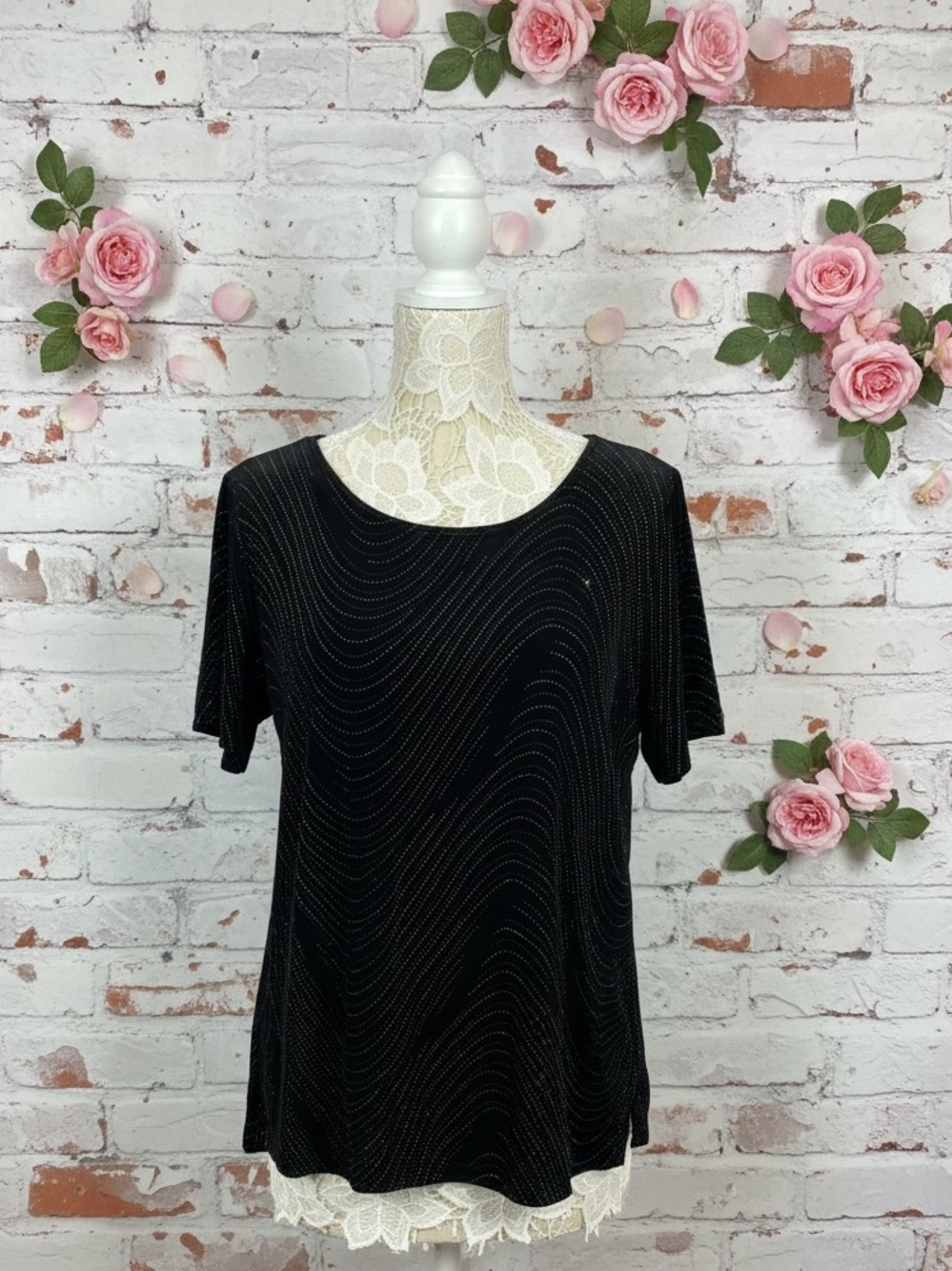 Notations velvet sparkly vintage top